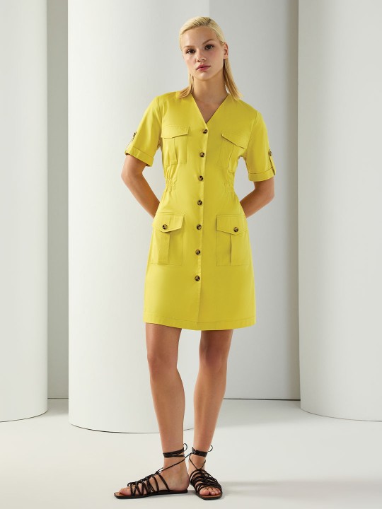 COTTON KUMAŞ SAFARİ ELBİSE