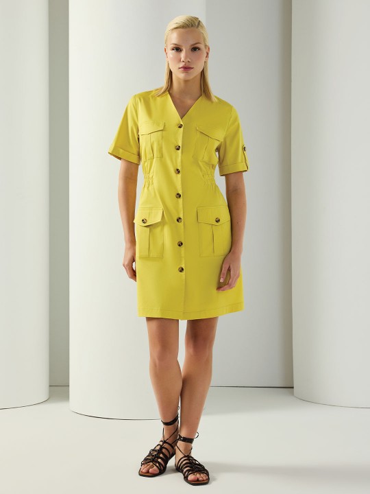 COTTON KUMAŞ SAFARİ ELBİSE