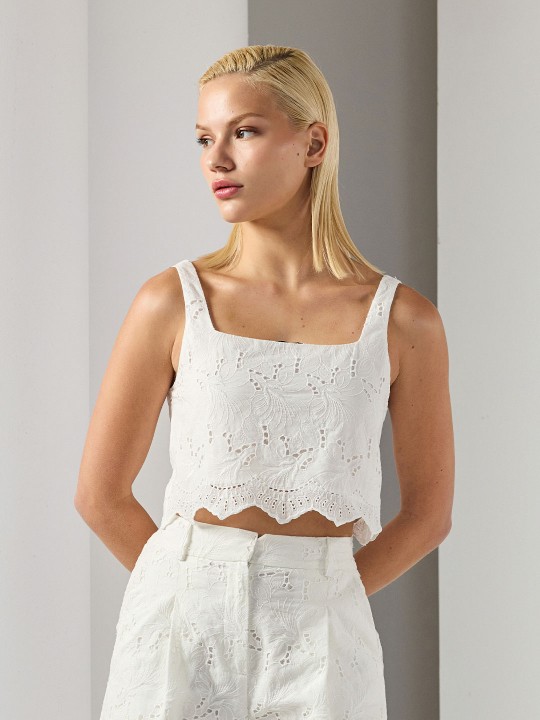 BRODE KUMAŞ CROP BLUZ - US257022