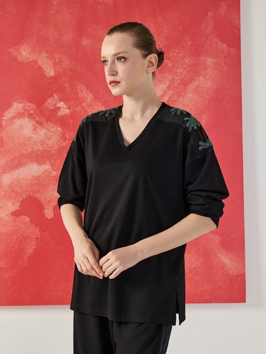 NAKIŞ DETAYLI SWEATSHİRT
