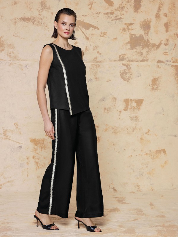 KETEN KUMAŞ NAKIŞ DETAYLI PANTOLON