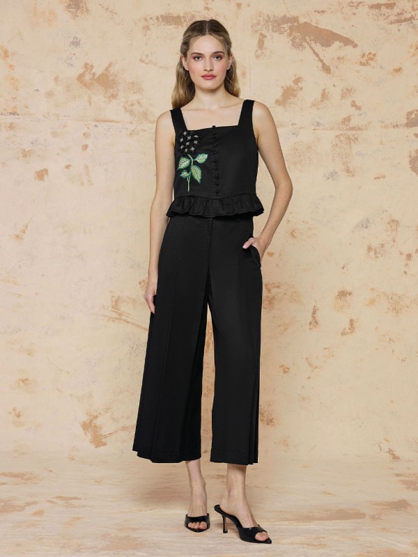 COTTON KUMAŞ PİLİSE DETAYLI PANTOLON