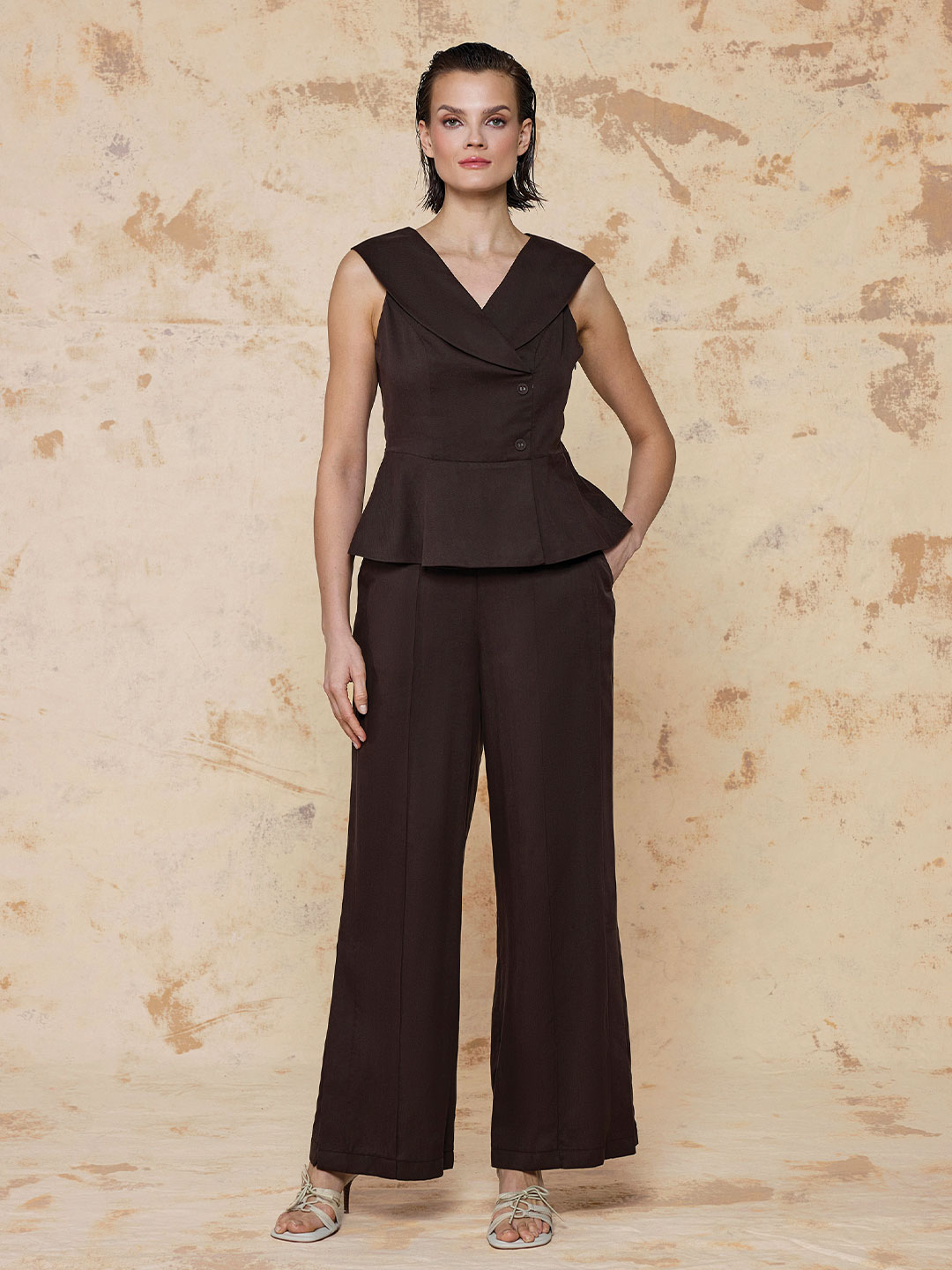 TENSEL KUMAŞ YIRTMAÇ DETAYLI PANTOLON