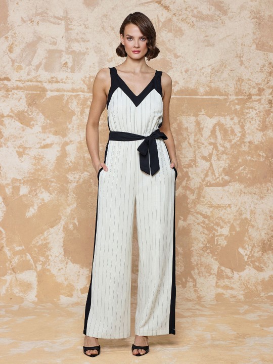 ÇİZGİLİ KETEN KUMAŞ TULUM