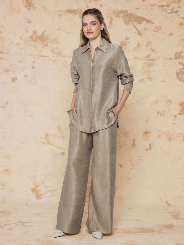 SİMLİ CUPRA KUMAŞ GÖMLEK