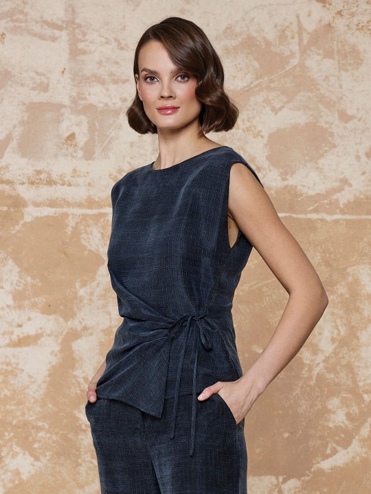 SİMLİ CUPRA KUMAŞ BLUZ