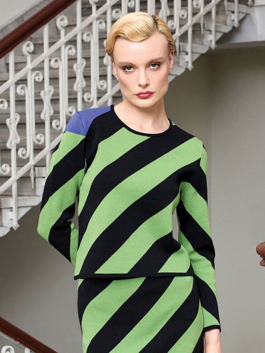 BİSİKLET YAKA ÇİZGİLİ TRİKO BİSİKLET YAKA ÇİZGİLİ TRİKO