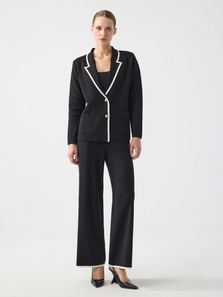ÇİFT RENKLİ BLAZER TRİKO CEKET