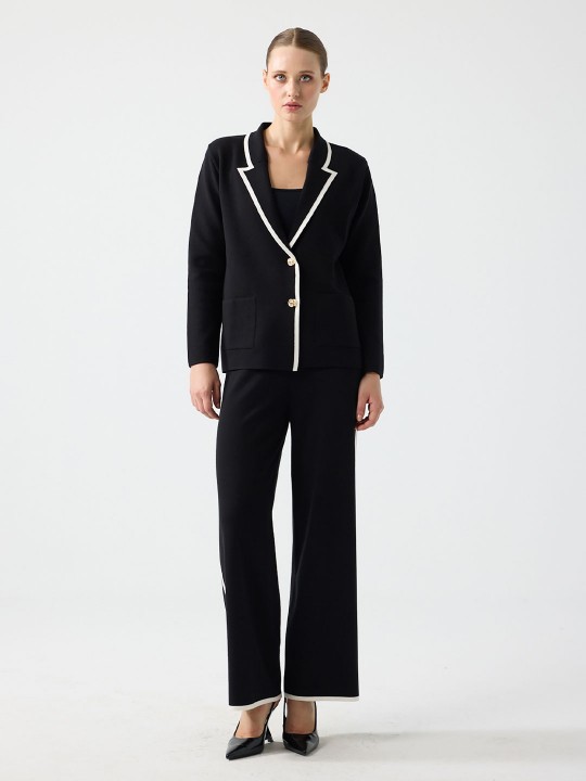 ÇİFT RENKLİ BLAZER TRİKO CEKET