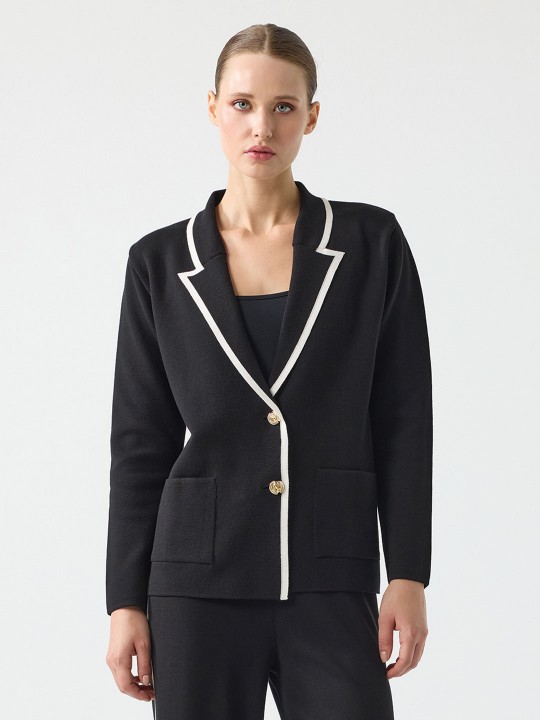 ÇİFT RENKLİ BLAZER TRİKO CEKET