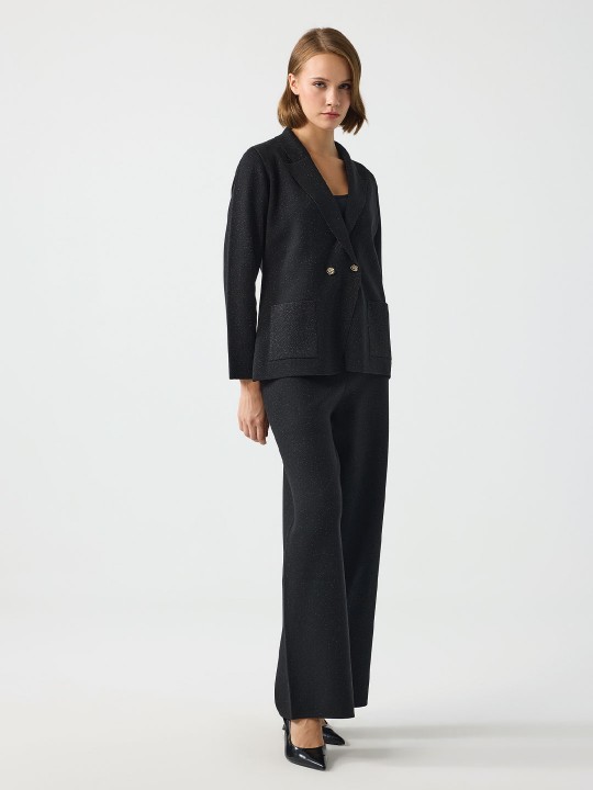 SİMLİ İP DETAYLI TRİKO PANTOLON SİMLİ İP DETAYLI TRİKO PANTOLON