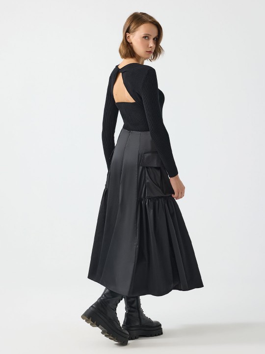 PARAŞÜT KUMAŞ CEP DETAYLI ETEK