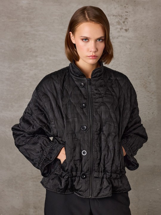 KAPİTONE KUMAŞ KISA MONT