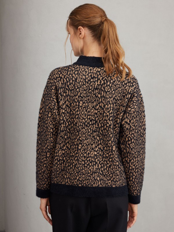 LEOPAR DESENLİ TRİKO HIRKA