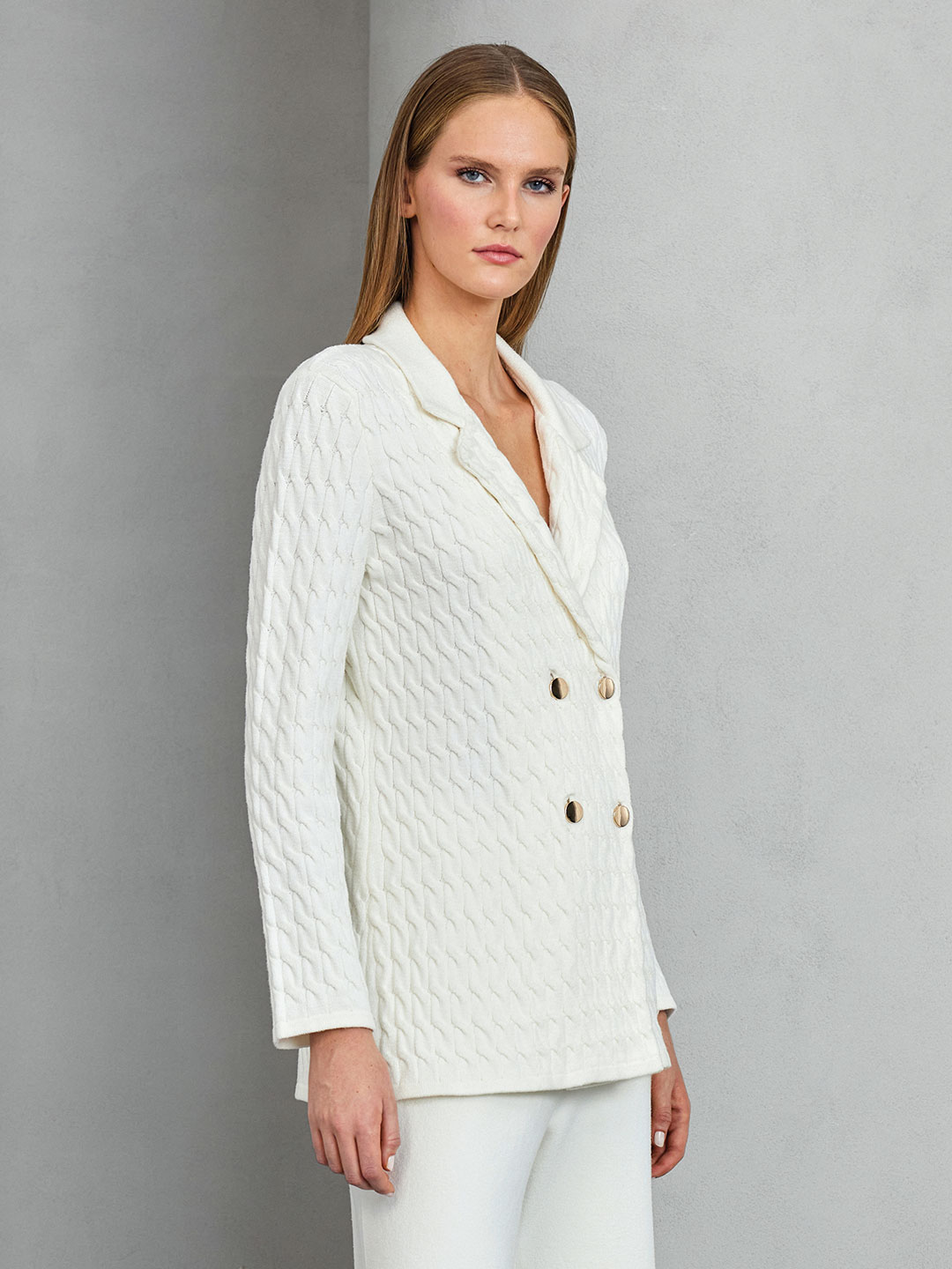 SAÇ ÖRGÜLÜ TRİKO BLAZER CEKET