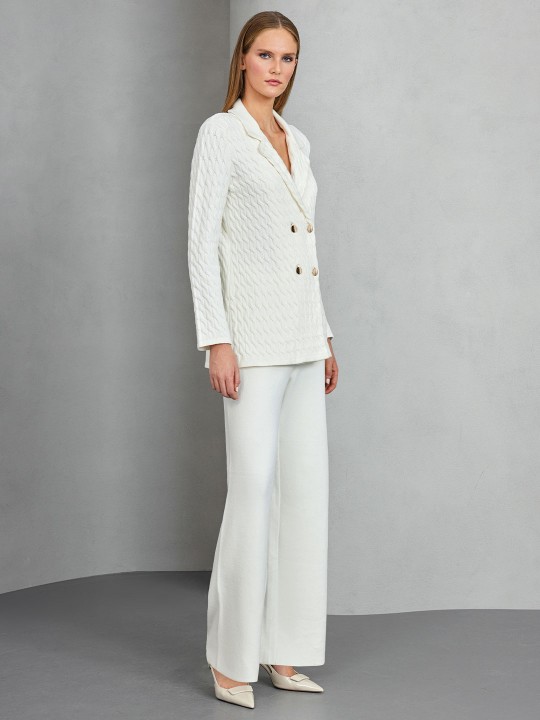 SAÇ ÖRGÜLÜ TRİKO BLAZER CEKET