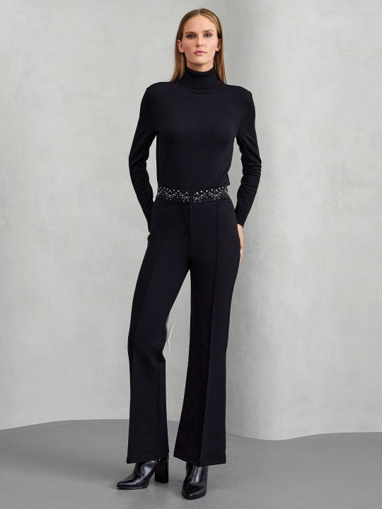 BELİ TROK DETAYLI TAYT PANTOLON